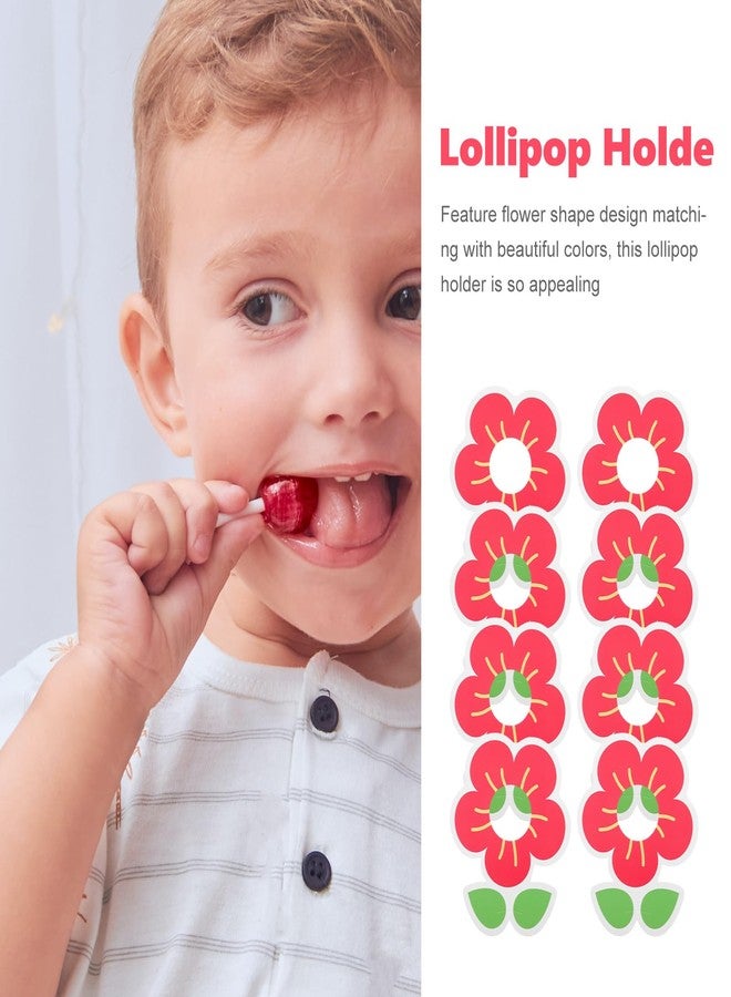 PRETYZOOM Little Candy Flower Lollipop Card Holders 50 Pcs Paper Candy Decorations 3.3X2.7 Inch for Kids Valentines Day Classroom Party Favors - Image 2